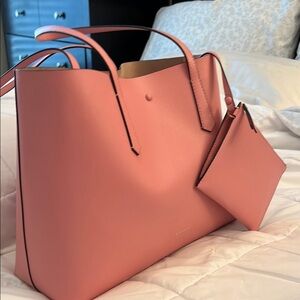 Kate Spade large tote bag with clutch pink wristlet
